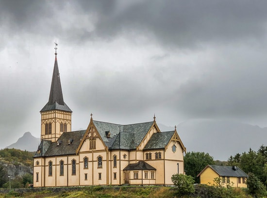 Yellow wooden church