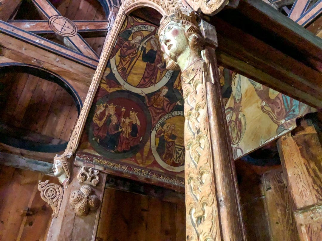 wood carvings inside a church
