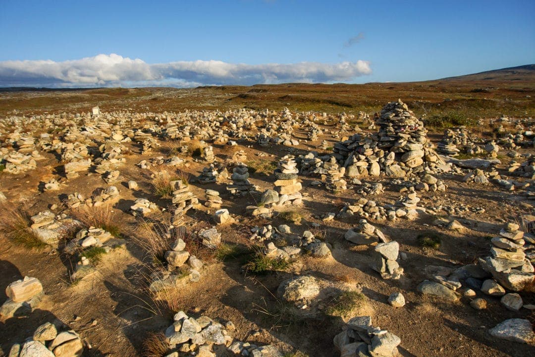 rock mounds on a plain