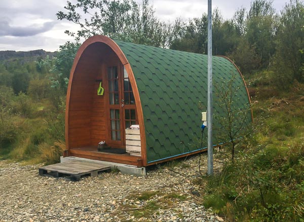 Wooden camping pod, Iceland