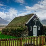 turf covered stone church in Iceland