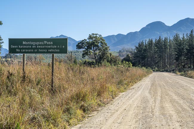 montagu pass sign at the George end