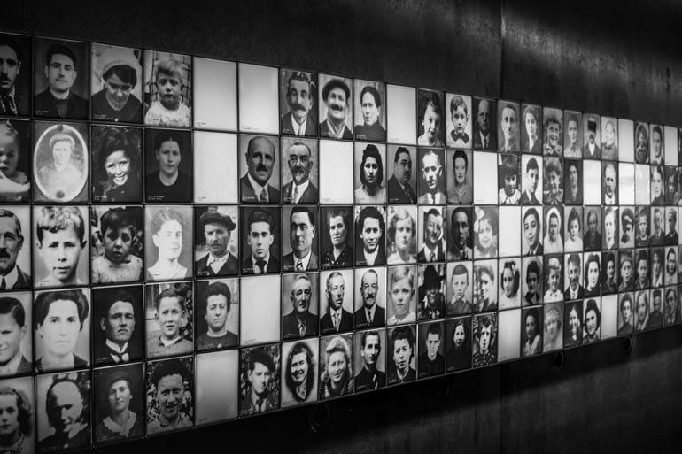 Row of photos of the lives lost at Oradour-sur-Glane-1