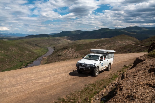 hilux in Lesotho mountains