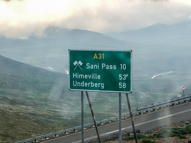 SAni PAss sign shrouded in fog