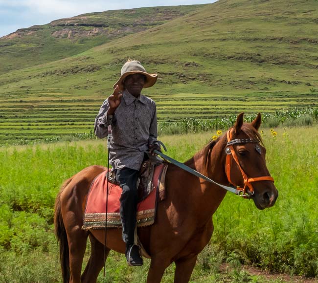 happy Basuto horse rider