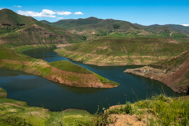 View of Katse Dam from campsite