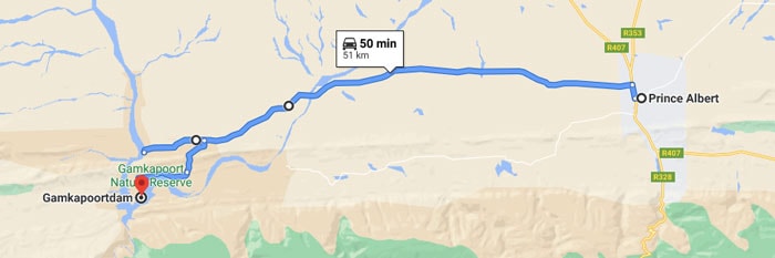 Gamkapoortdam map and direction