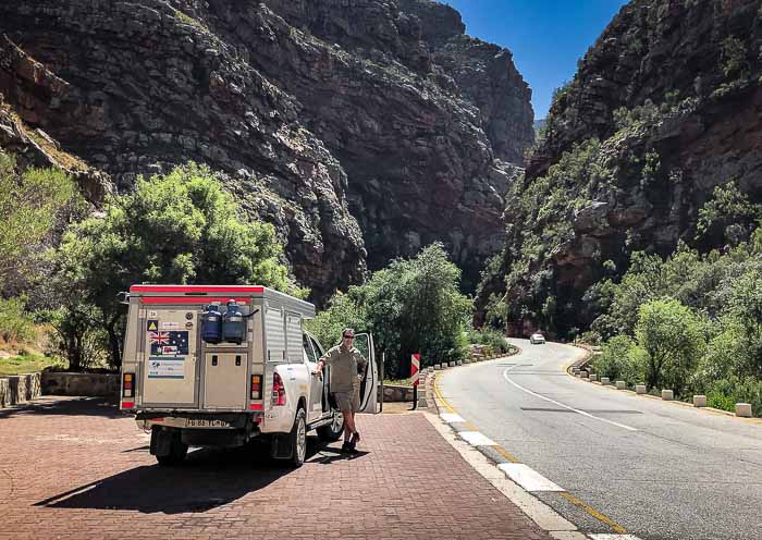 Meiringspoort gorge with bush camper