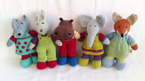 Knitted stuffed animals from Prince Albert Womens cooperative
