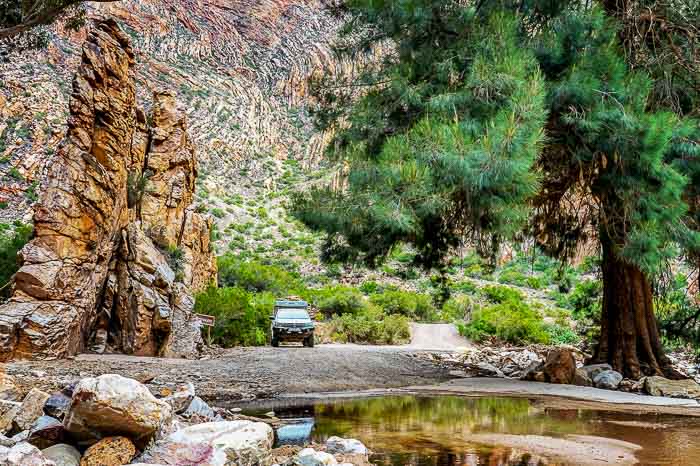 Camper in the gorge of Swartberg Pass