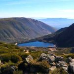 Mountains and lake in serra da estrela portugal