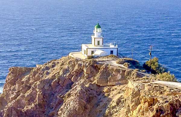 Akotiri Lighthouse in santorini Greece