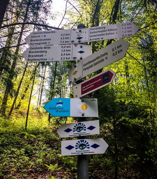 sign at the start of the Sasbachwalden trail