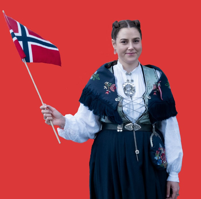 woman wearing a bunad in Norway