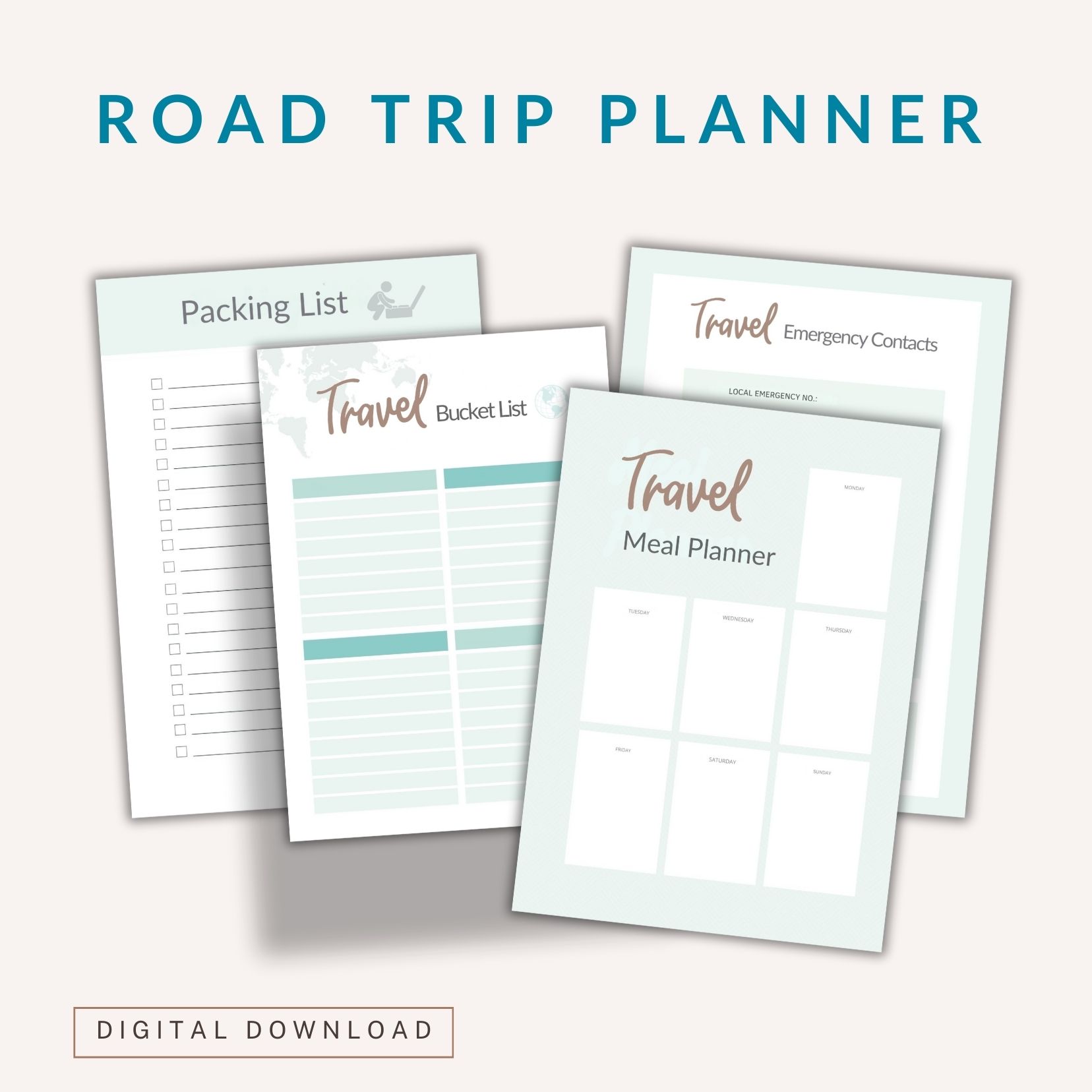 Road trip planner pages