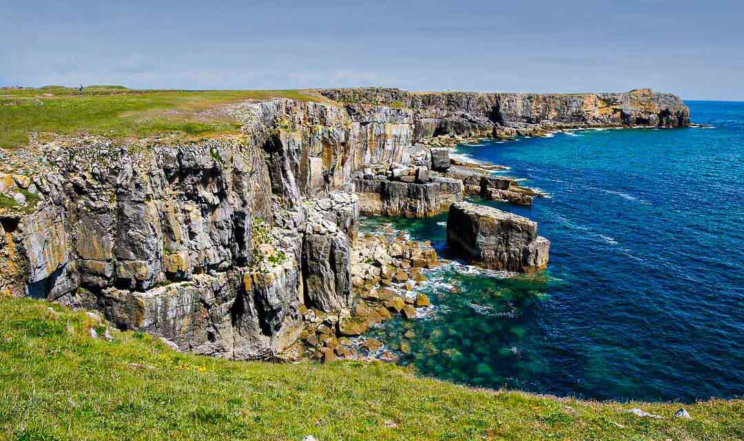 Cliff face by ocean along Pembrokeshire coast