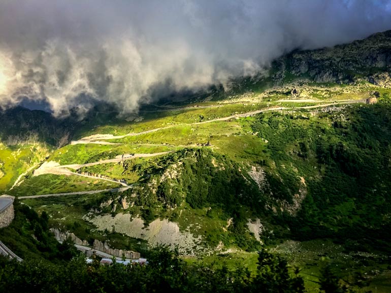 windy road in the mountains 