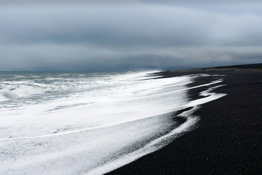 Black sands of Hvalnes Beach, Iceland