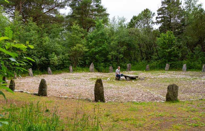 Domsteinane - stones (waist height) placed in a circle around a central slab of stone