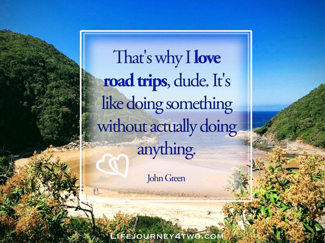 Road trip quote on beach photo