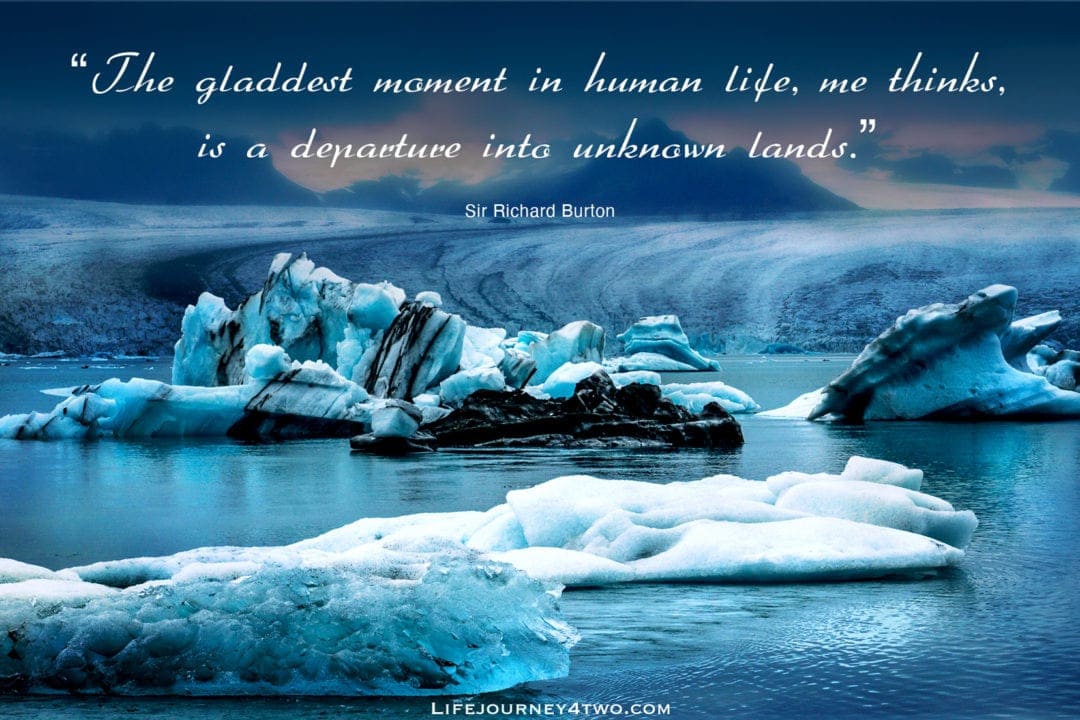 TRavel-quote on lake full of icebergs