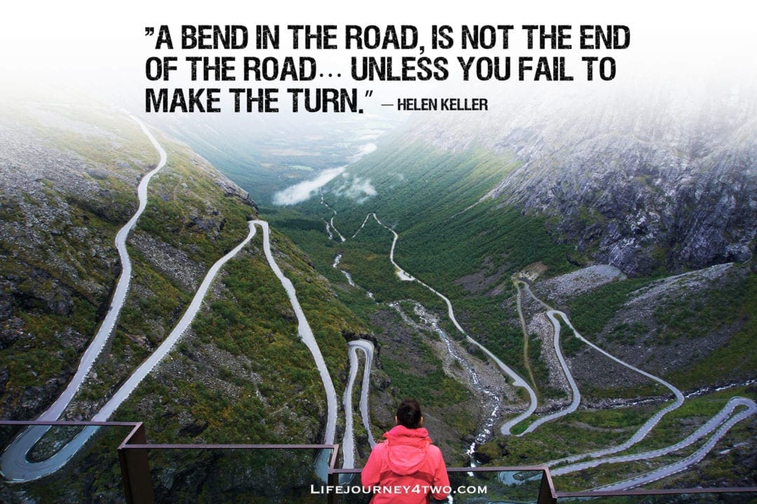 Quote on bendy road