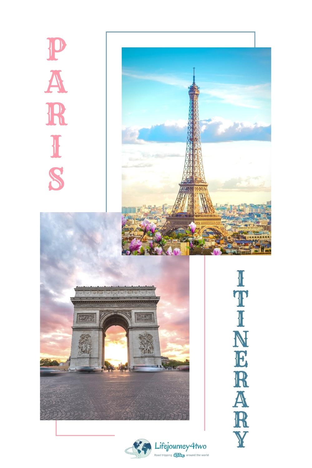 Paris 2 day itinerary pinterest pin