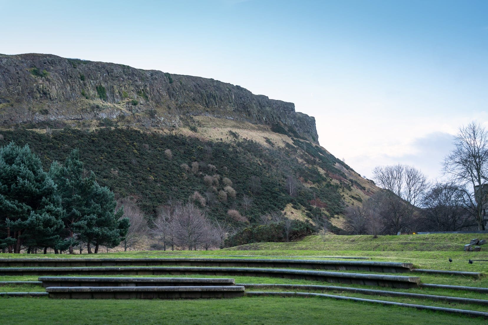 Salisbury crags - steep craggy cliff face 