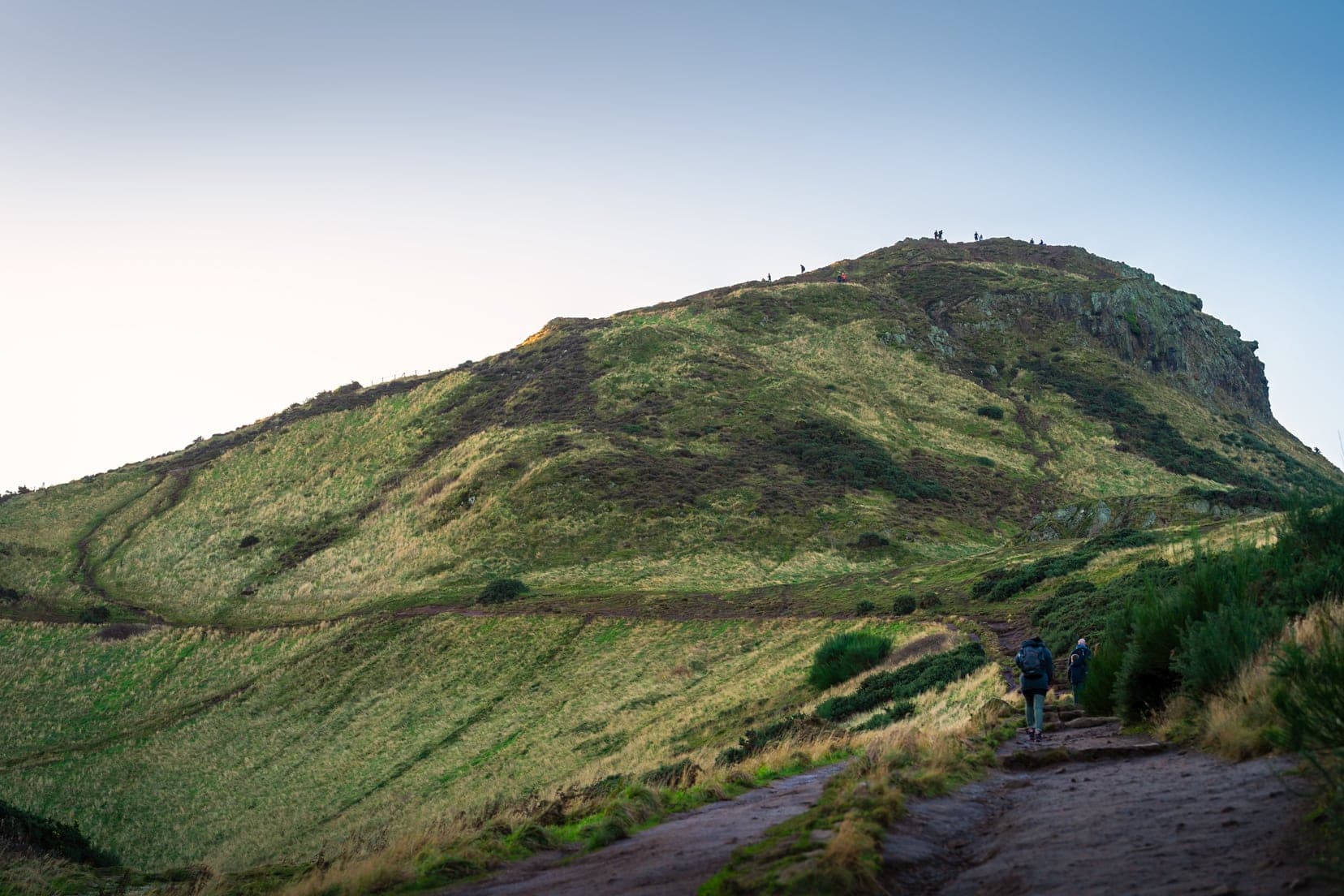 Green hills and walking paths on Arthur's Seat
