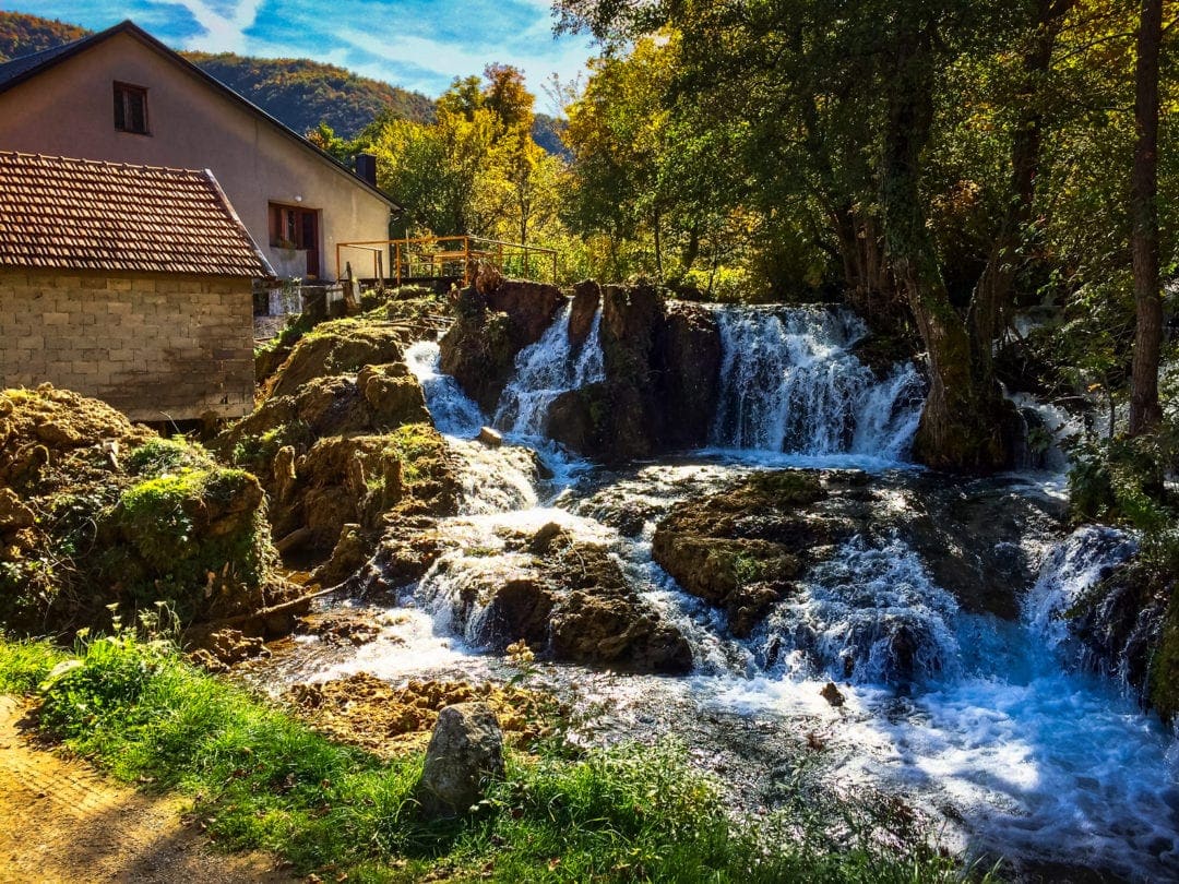 waterfall in the Martin Brod Village