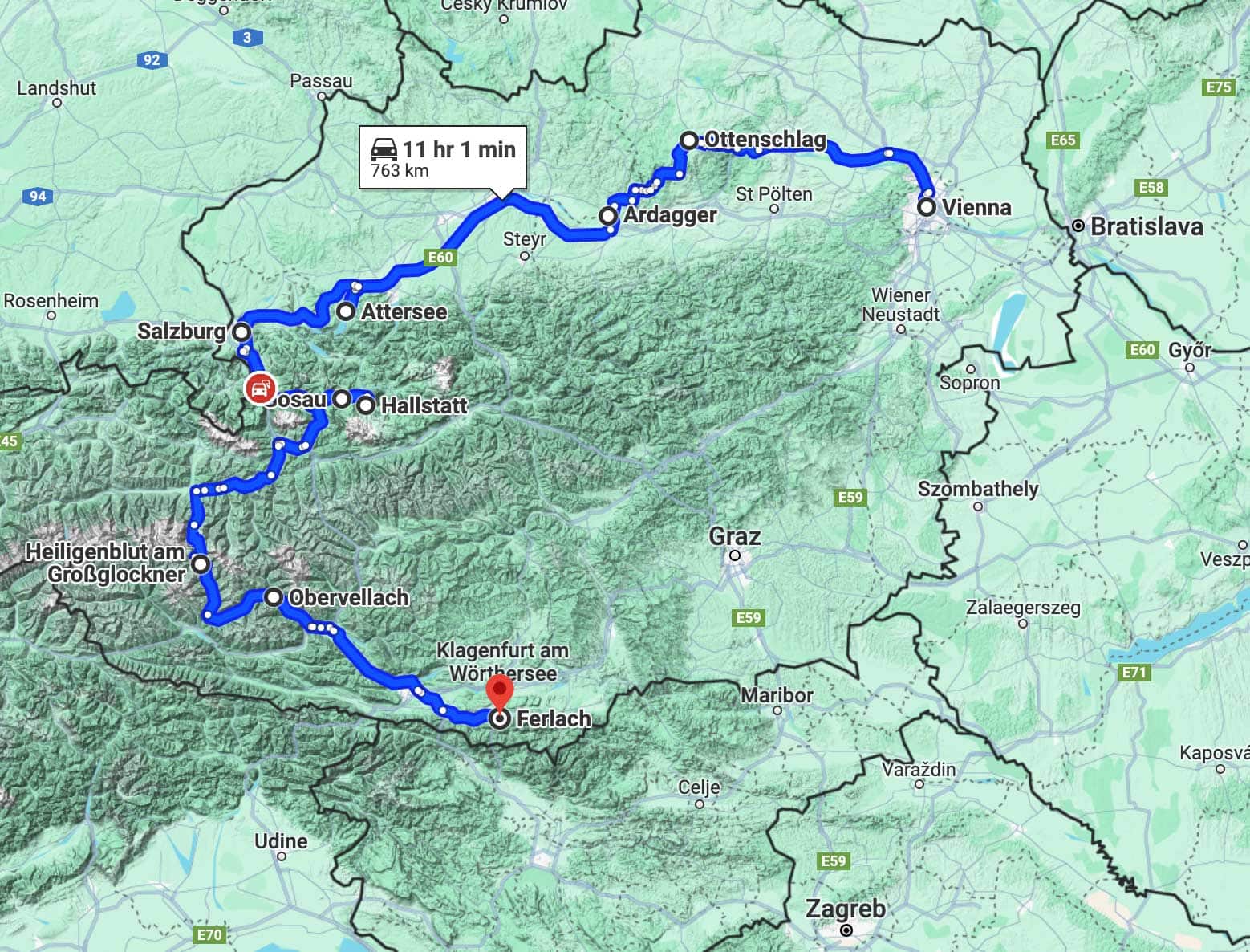 Campervan-in-Austria-Route