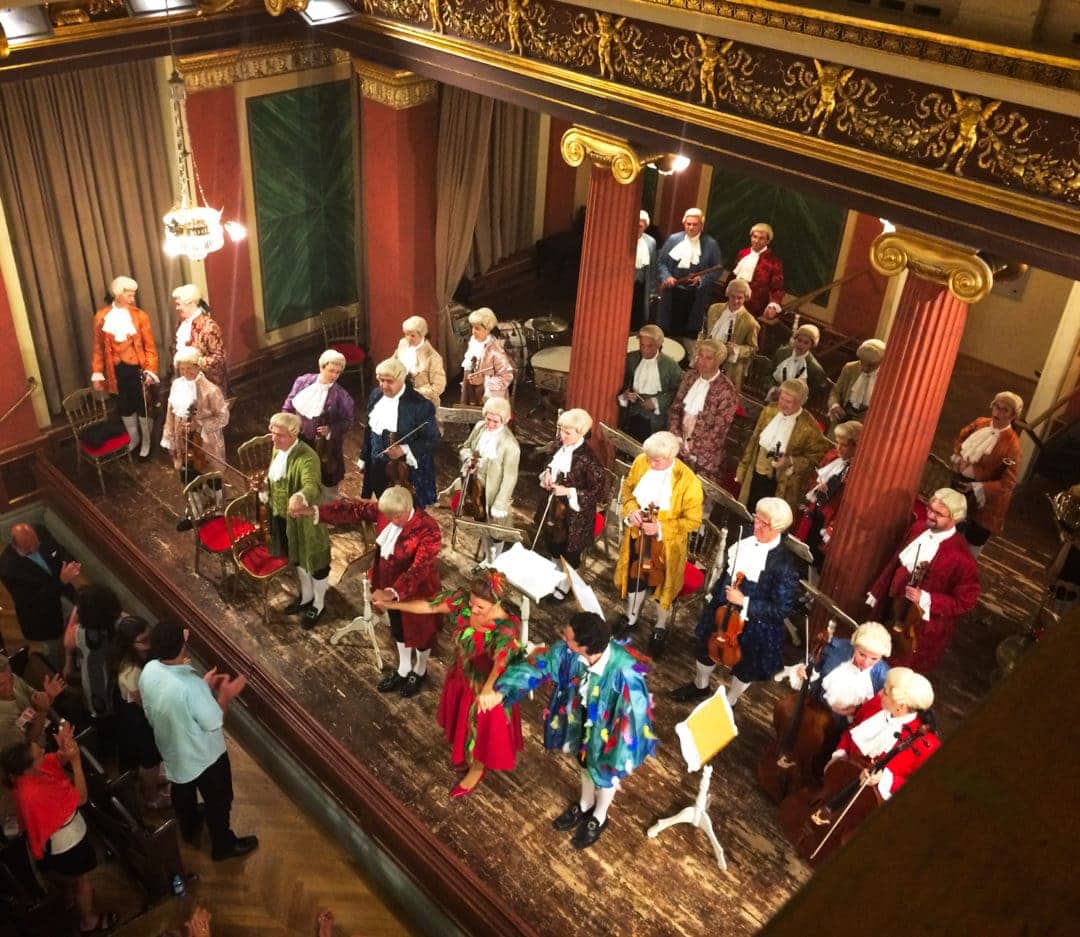 Mozart concert in Vienna with musicians dressed in costume