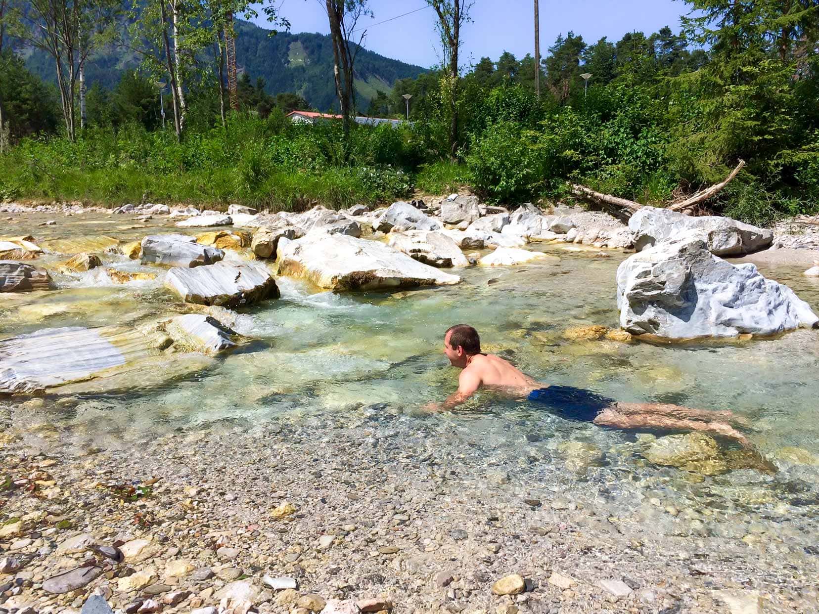 Lars-taking-a-much-needed-cool-dip-in-the-Austrian-summer-weather