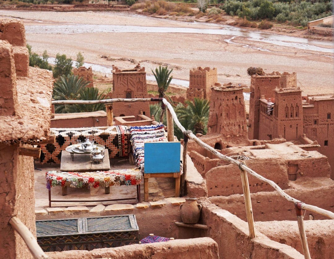 Ait-Benhaddou-view-and-set-table