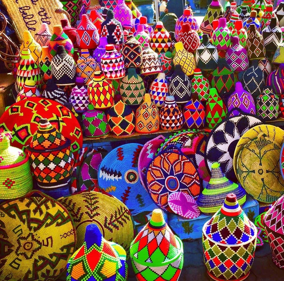 Coloured hats in Marrakech