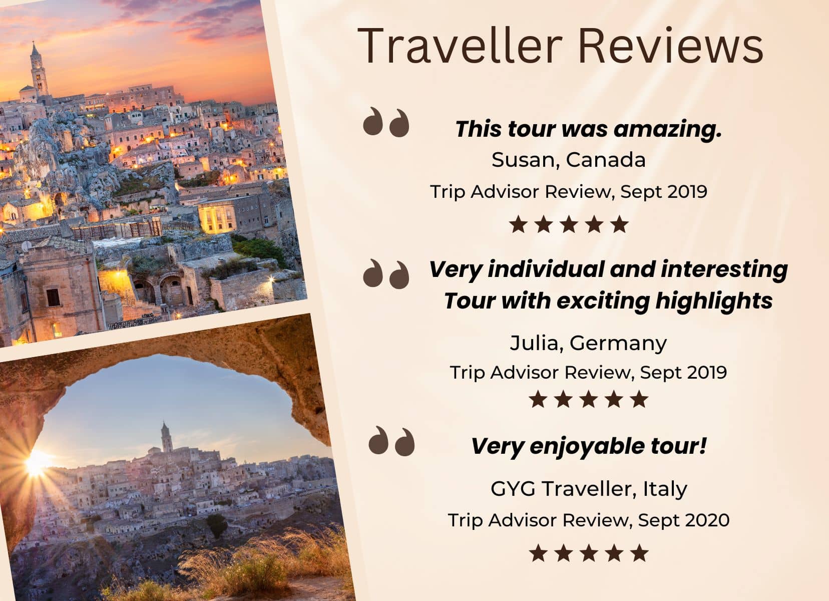 Matera Guided tour reviews