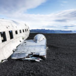 plane wreck on black sands in Iceland