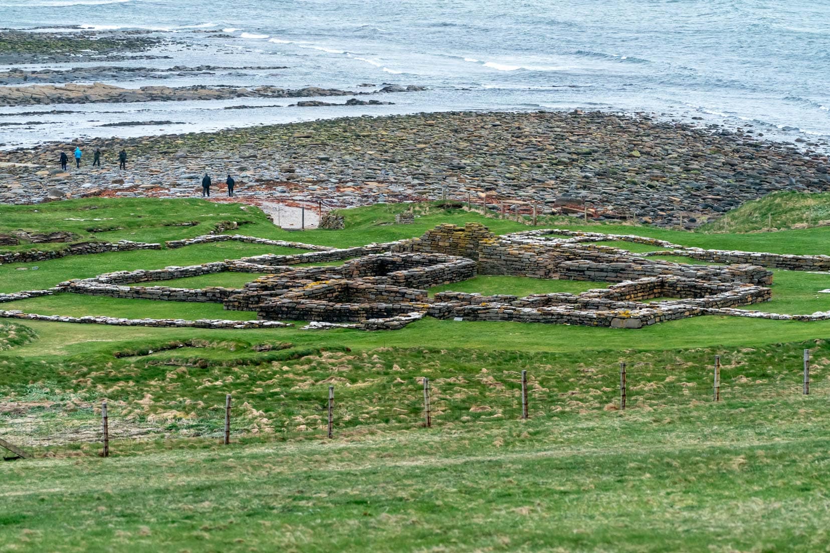 Remnants of walls as part of the ruins on the Brough of Birsay