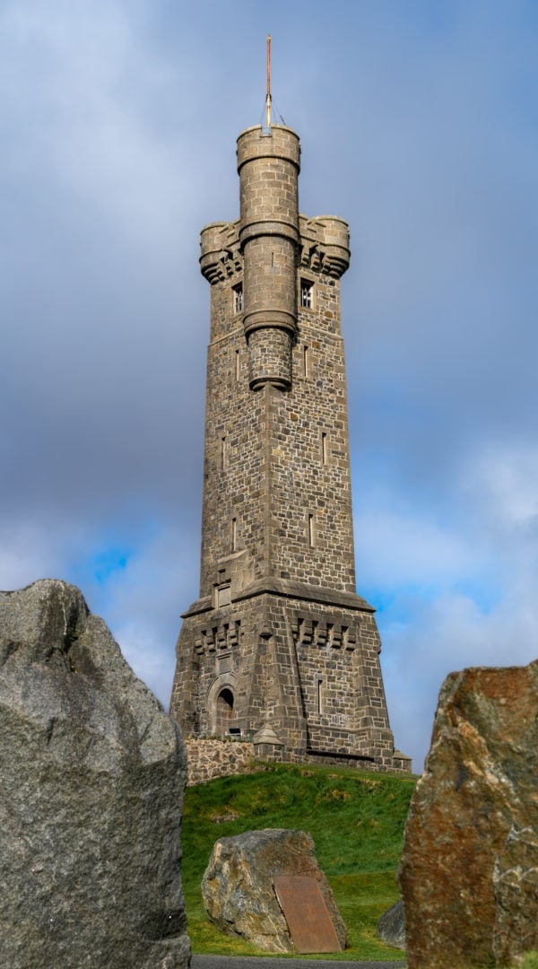 Stornaway War Memorial - narrow tower on a hill