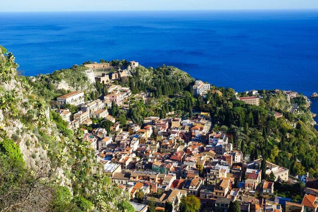 View of Taormina from above 