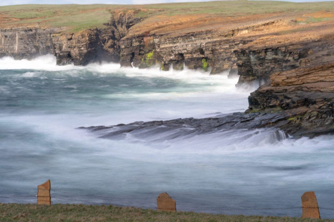 Yesnaby Cliffs and swirling ocaen