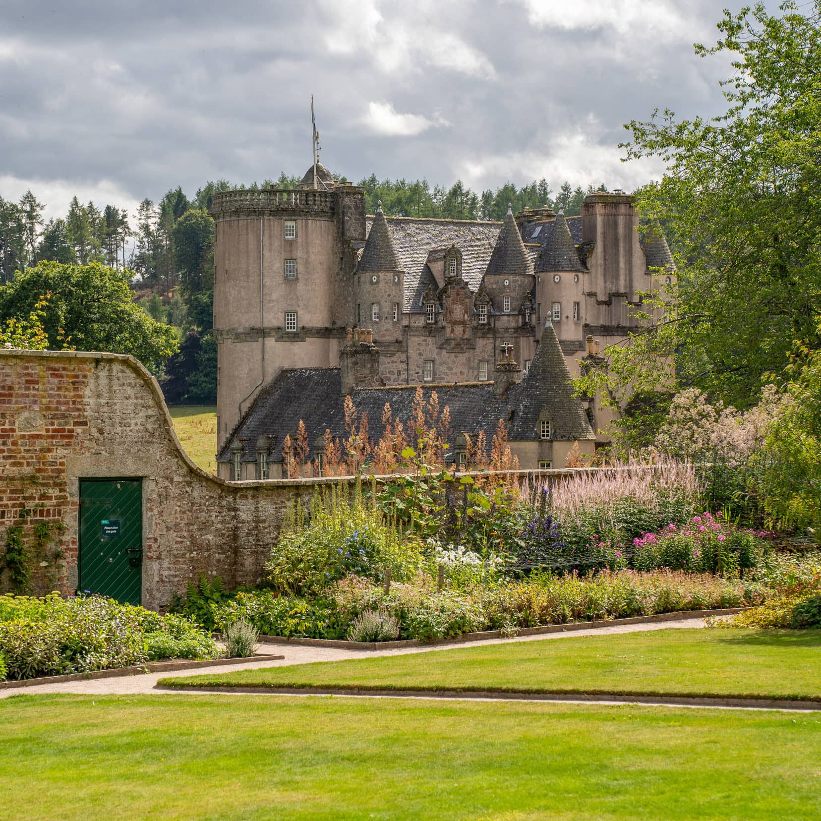 Inverness to Aberdeen route -Castle Fraser seen from the gardens nearby