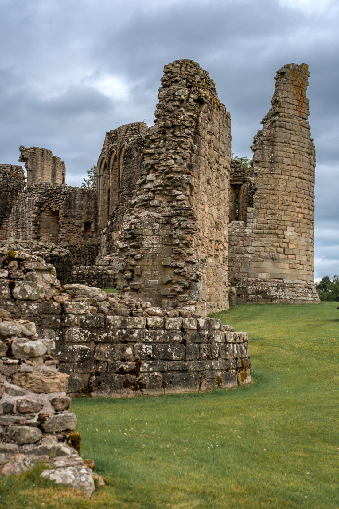 side view of castle ruins