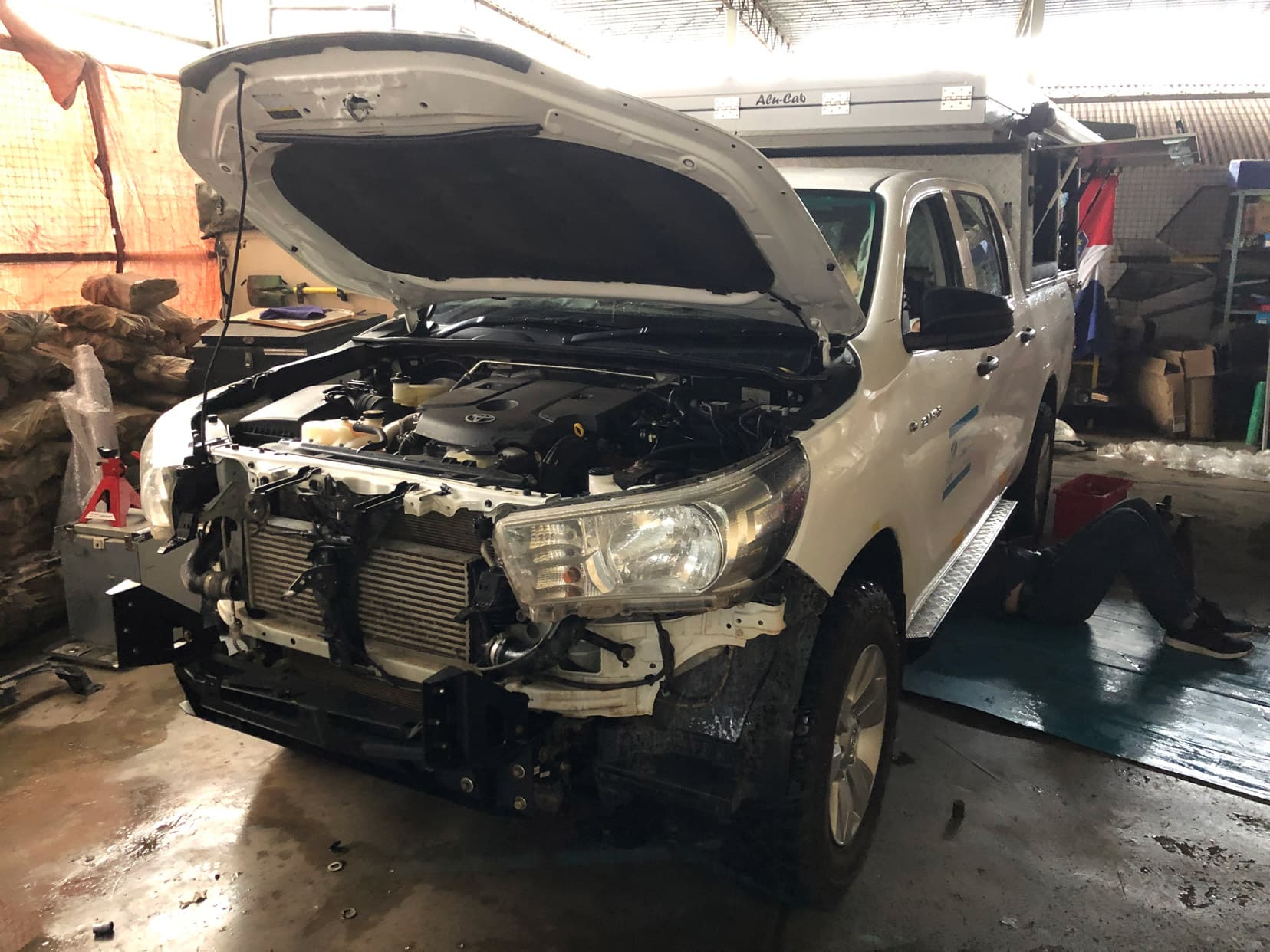 our hilux undergoing some repair