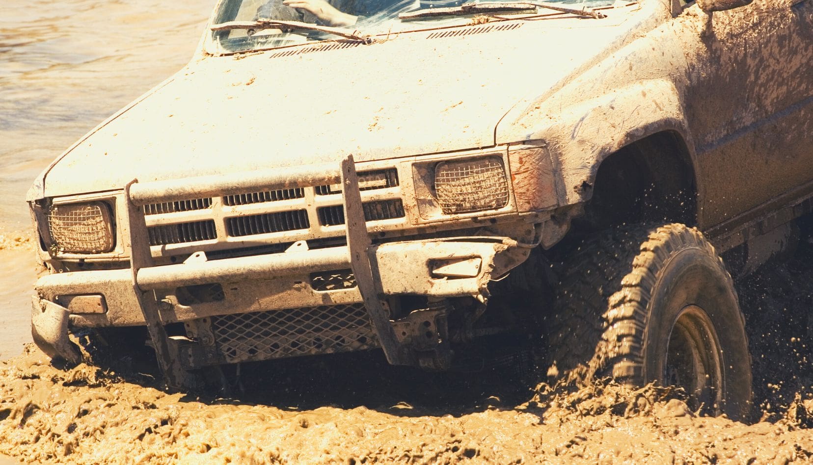 Bogged 4x4 on a road trip