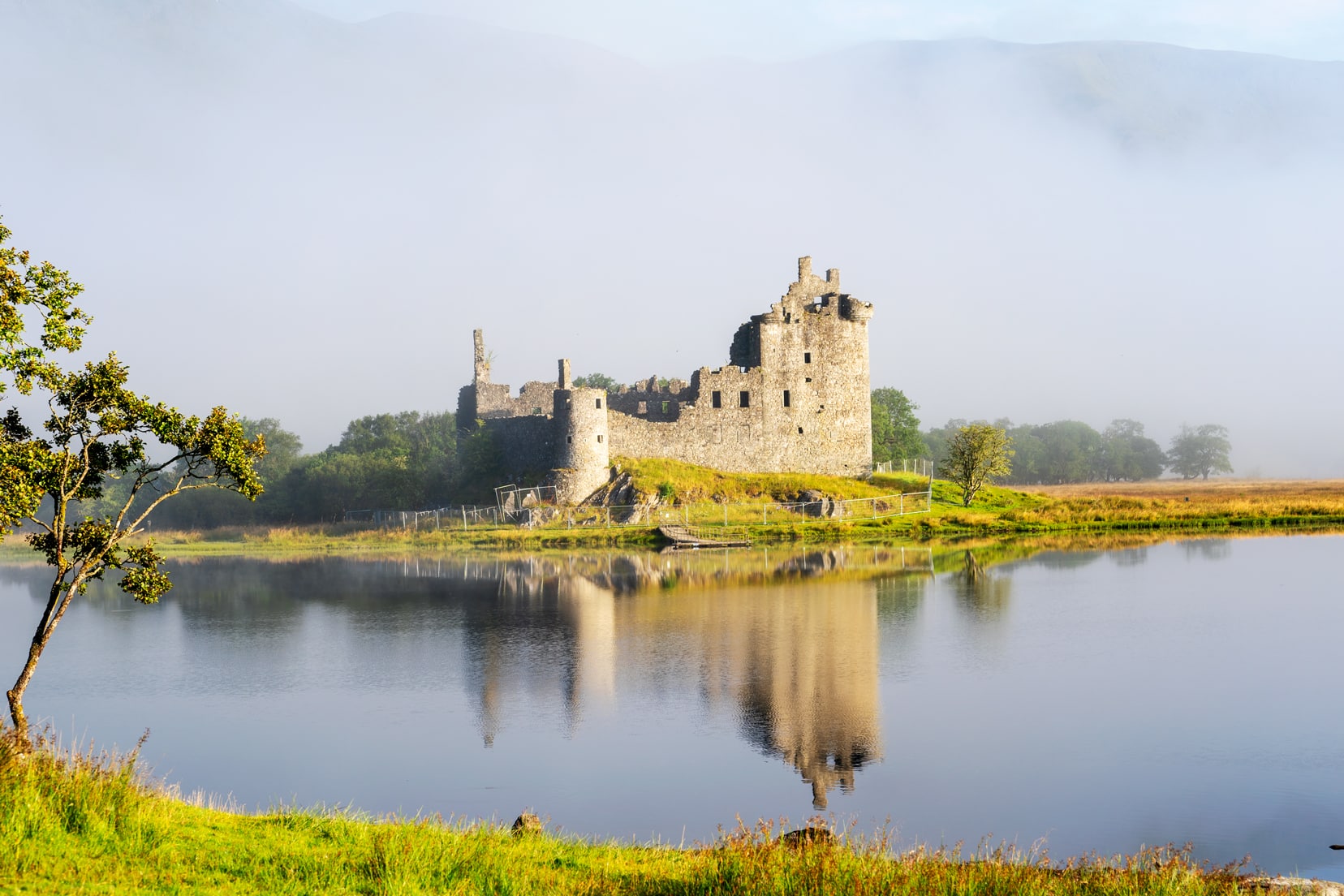 Kilchurn Castle in mist