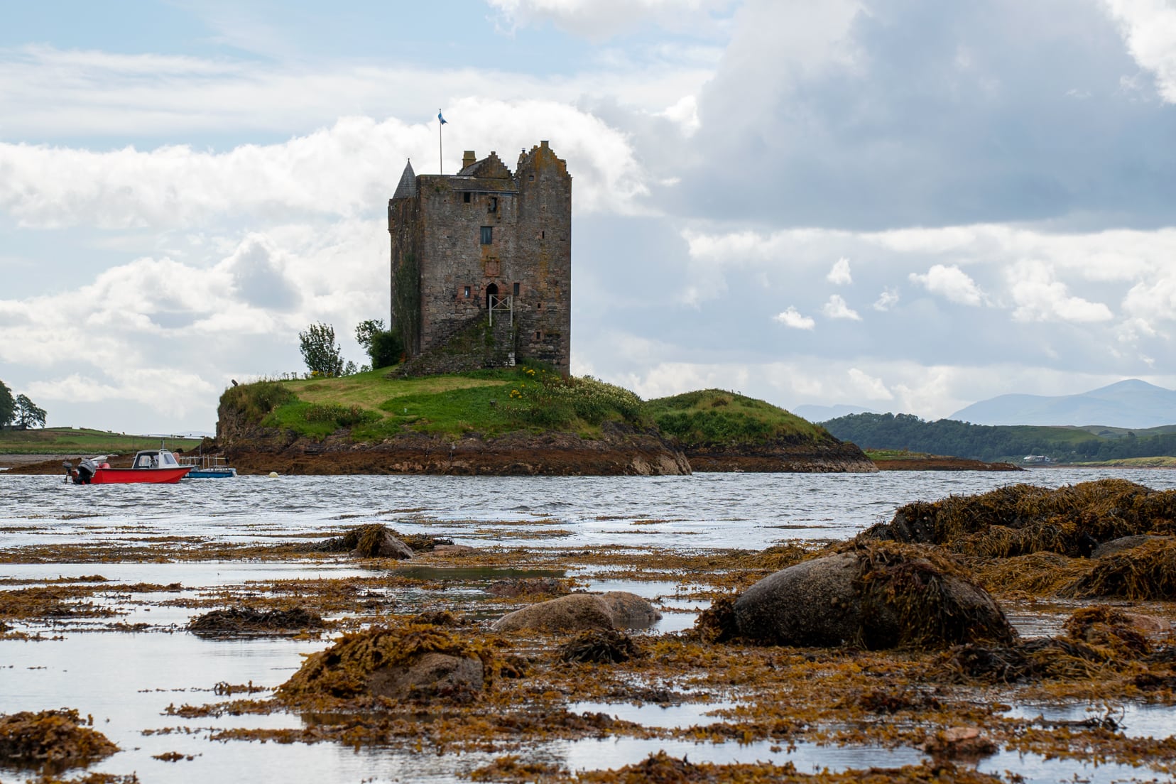 Stalker castle in the middle of Loch 