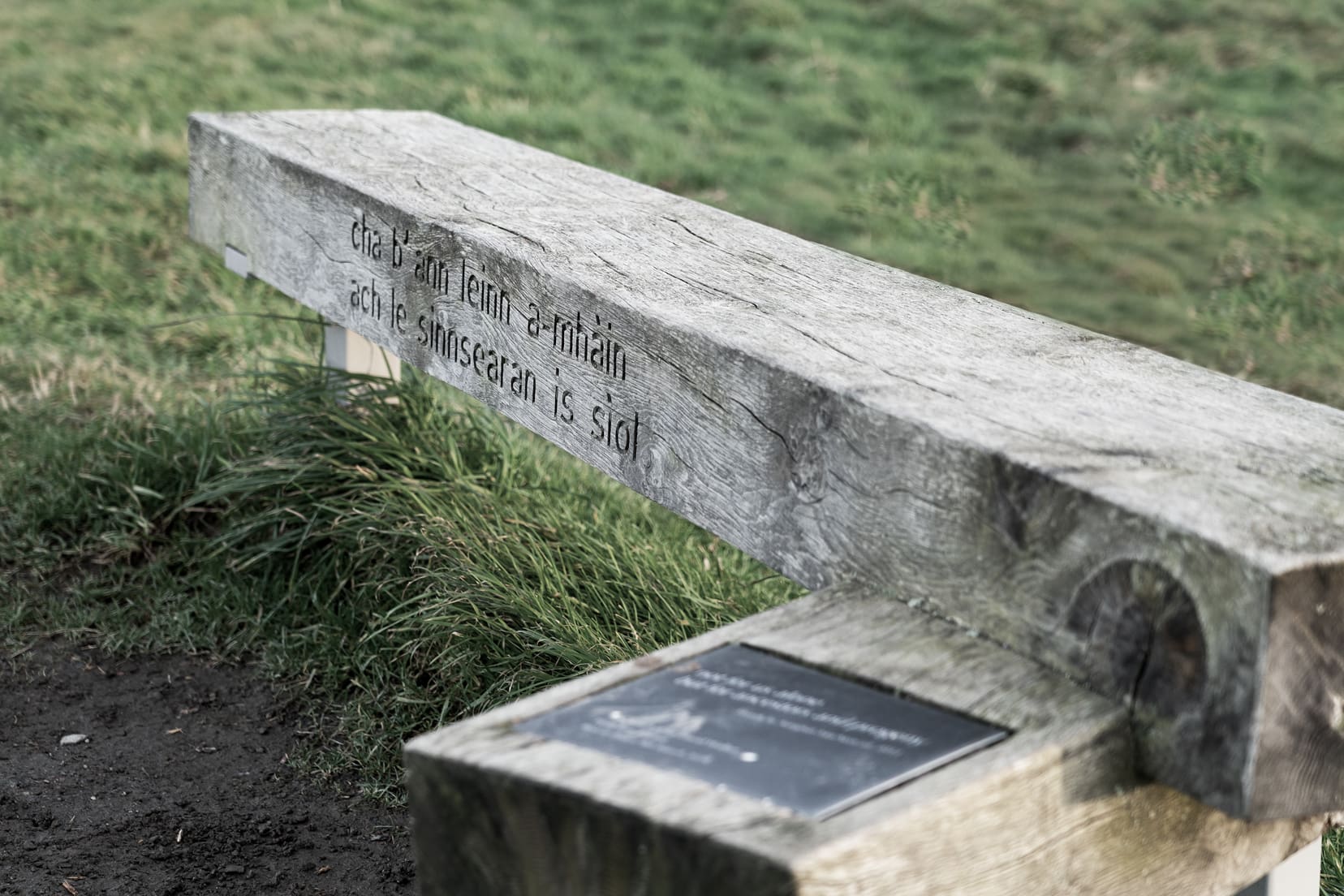Culloden Battlefield bench with quote