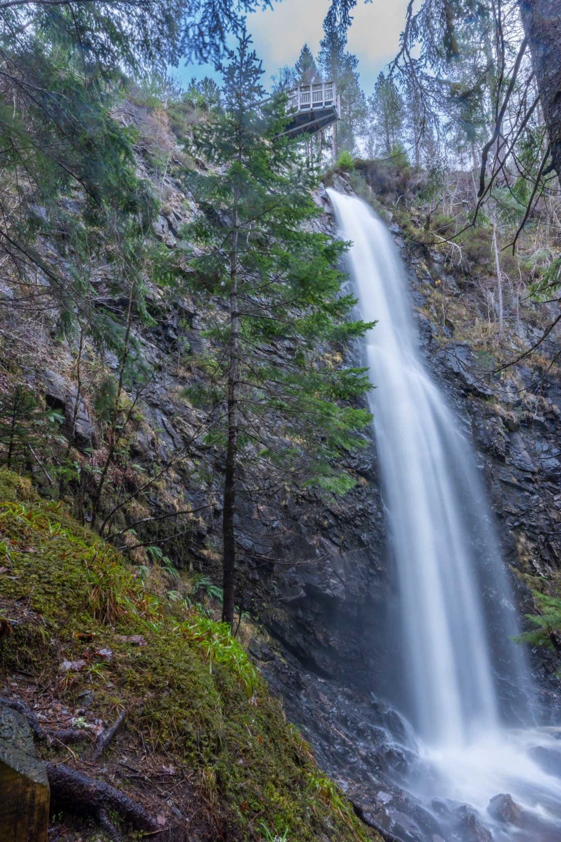 plodda falls seen from Glen Affric lookout